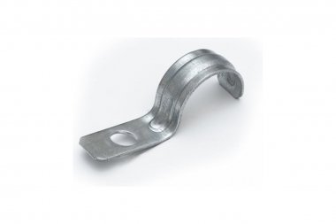 Фотография товара 'Промрукав PR13.02427 Скоба металлическая однолапковая усиленная противопожарная СМОУ d25-26 мм отв. d 6,5 мм'