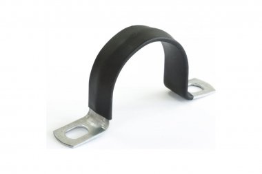 Фотография товара 'Промрукав PR08.6018 Скоба металлическая двухлапковая с полимерным покрытием СМД-П d25-26 мм'