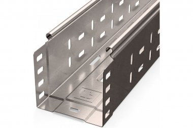 Фотография товара 'Промрукав PR16.2410 Лоток перфорированный Стандарт INOX (AISI 409) 100х100х3000 (0,7 мм)'