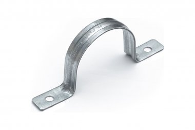 Фотография товара 'Промрукав PR13.02442 Скоба металлическая двухлапковая усиленная противопожарная СМДУ d48-50 мм отв. d 6,5 мм'