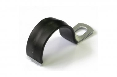 Фотография товара 'Промрукав PR08.6010 Скоба металлическая однолапковая с полимерным покрытием СМО-П d25-26 мм'