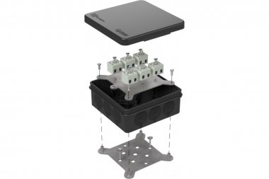 Фотография товара 'Промрукав 60-0303-9005-FR2.5-12 Коробка огнестойкая для о/п двухкомпонентная 100х100х40'