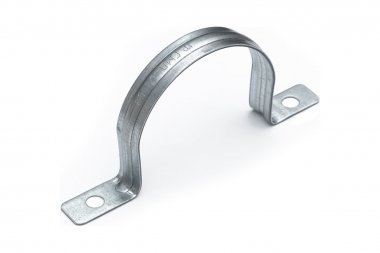 Фотография товара 'Промрукав PR13.02443 Скоба металлическая двухлапковая усиленная противопожарная СМДУ d60-63 мм отв. d 6,5 мм'