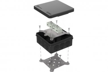 Фотография товара 'Промрукав 60-0303-9005-FR6.0-4-4-Р Коробка огнестойкая разветвительная для о/п 100х100х40'