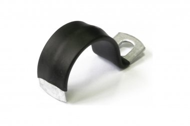 Фотография товара 'Промрукав PR08.6009 Скоба металлическая однолапковая с полимерным покрытием СМО-П d21-22 мм'