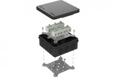 Фотография товара 'Промрукав 60-0303-9005-FR6.0-12 Коробка огнестойкая для о/п двухкомпонентная 100х100х40'