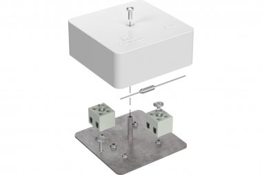 Фотография товара 'Промрукав 40-0450-FR2.5-4-П-Е60 Коробка огнестойкая для кабель-канала с термопредохранителем RAL9003 75х75х30'