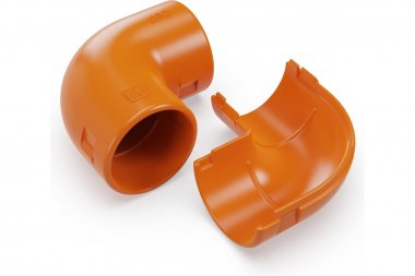 Фотография товара 'Промрукав PR13.1194 Соединитель угловой разборный оранжевый d32 мм'