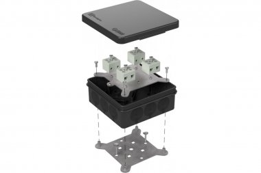 Фотография товара 'Промрукав 60-0303-9005-FR6.0-8 Коробка огнестойкая для о/п двухкомпонентная 100х100х40'