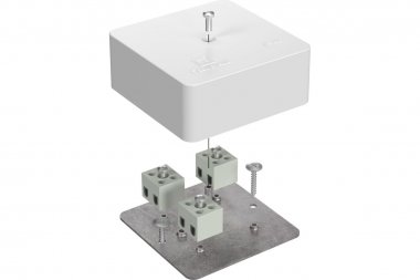 Фотография товара 'Промрукав 40-0450-FR2.5-6-Е60 Коробка огнестойкая для кабель-канала RAL9003 75х75х30'