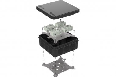 Фотография товара 'Промрукав 60-0303-9005-FR6.0-4-8-Р Коробка огнестойкая разветвительная для о/п 100х100х40'