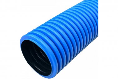 Фотография товара 'Промрукав PR15.01051 Труба гофрированная двустенная ПНД жесткая тип 1250 (SN26) синяя d110 мм'