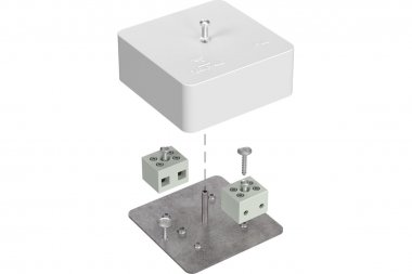 Фотография товара 'Промрукав 40-0450-FR6.0-4-Е60 Коробка огнестойкая для кабель-канала RAL9003 75х75х30'