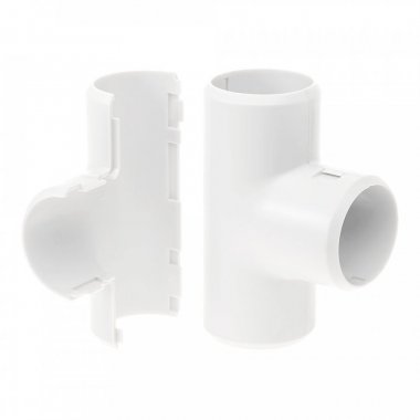 Фотография товара 'Промрукав PR13.02454 Тройник разборный белый d20 мм'