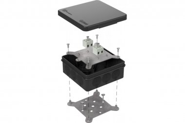 Фотография товара 'Промрукав 60-0303-9005-FR2.5-4 Коробка огнестойкая для о/п двухкомпонентная 100х100х40'