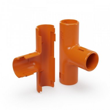 Фотография товара 'Промрукав PR13.02484 Тройник разборный оранжевый d16 мм'
