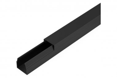 Фотография товара 'Промрукав PR03.0208 Кабель-канал черный 2-й замок в п/э 12х12 мм (120 м/уп)'