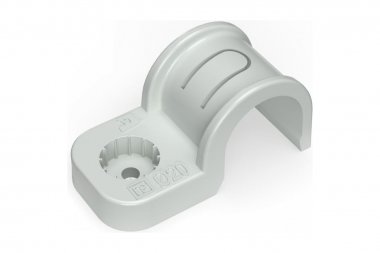 Фотография товара 'Промрукав PR13.02545 Крепеж-скоба пластиковая односторонняя для прямого монтажа атмосферостойкая серая в гофроящике d25 мм'