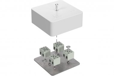 Фотография товара 'Промрукав 40-0450-FR2.5-8-Е60 Коробка огнестойкая для кабель-канала RAL9003 75х75х30'