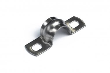 Фотография товара 'Промрукав PR08.20715 Скоба металлическая двухлапковая СМД(INOX) d10-11 мм'