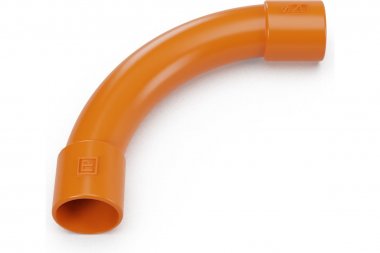 Фотография товара 'Промрукав PR13.1182 Соединитель угловой оранжевый d25 мм'