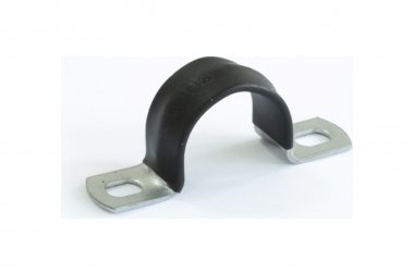 Фотография товара 'Промрукав PR08.6016 Скоба металлическая двухлапковая с полимерным покрытием СМД-П d19-20 мм'