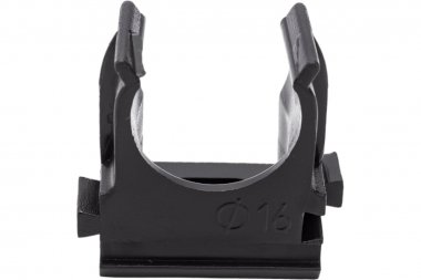 Фотография товара 'Промрукав PR13.0394 Крепёж-клипса для труб черная д16'