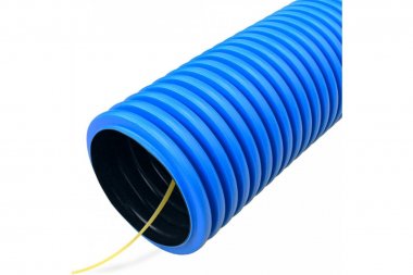 Фотография товара 'Промрукав PR15.01024 Труба гофрированная двустенная ПНД гибкая тип 1250 (SN23) с/з синяя d125 мм'