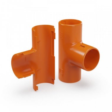 Фотография товара 'Промрукав PR13.02486 Тройник разборный оранжевый d25 мм'