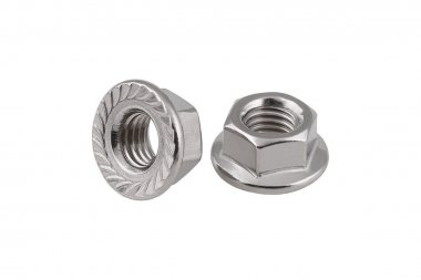 Фотография товара 'Промрукав PR08.5034 Гайка с насечкой, препятствующей откручиванию оцинкованная М5 (DIN 6923)'