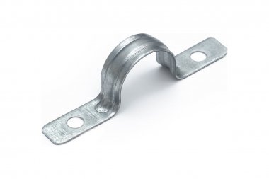 Фотография товара 'Промрукав PR13.02438 Скоба металлическая двухлапковая усиленная противопожарная СМДУ d21-22 мм отв. d 6,5 мм'