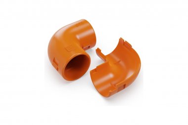 Фотография товара 'Промрукав PR13.1207 Соединитель угловой разборный оранжевый d25 мм'