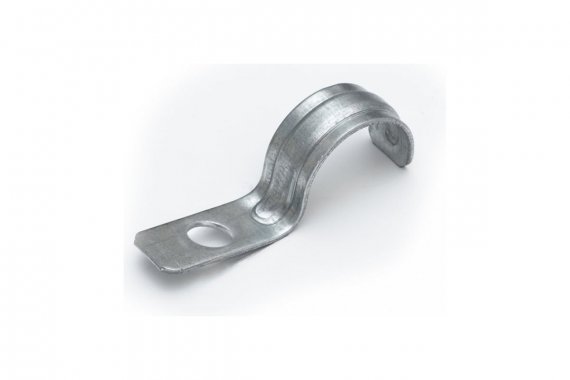 Фотография товара 'Промрукав PR13.02427 Скоба металлическая однолапковая усиленная противопожарная СМОУ d25-26 мм отв. d 6,5 мм'