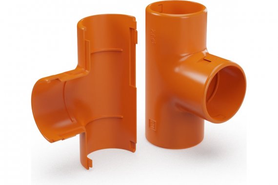 Фотография товара 'Промрукав PR13.1163 Тройник разборный оранжевый d32 мм'