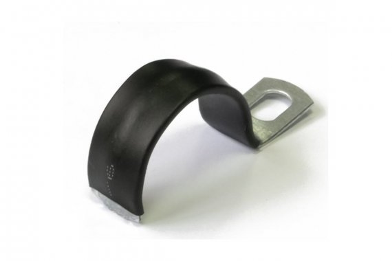 Фотография товара 'Промрукав PR08.6010 Скоба металлическая однолапковая с полимерным покрытием СМО-П d25-26 мм'