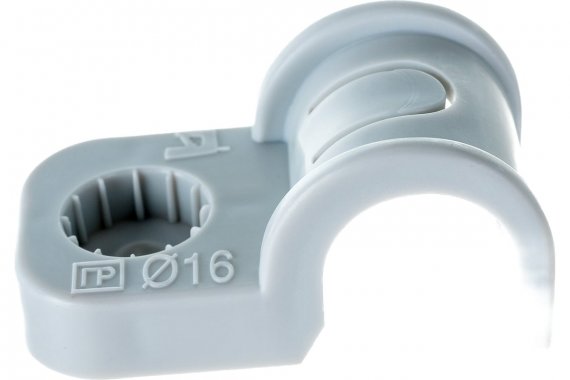Фотография товара 'Промрукав PR13.0368 Крепеж-скоба односторонняя для прямого монтажа в п/э d16 мм'