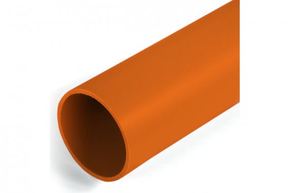 Фотография товара 'Промрукав PR03.0285 Труба жесткая ПВХ 3-х метровая легкая оранжевая d32 мм'