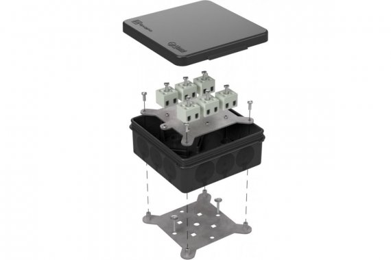 Фотография товара 'Промрукав 60-0303-9005-FR2.5-12 Коробка огнестойкая для о/п двухкомпонентная 100х100х40'