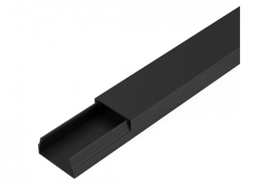 Фотография товара 'Промрукав PR03.0211 Кабель-канал черный 2-й замок в п/э 20х10 мм (96 м/уп)'