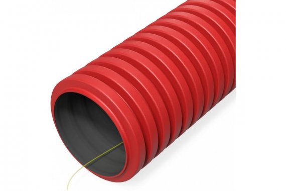 Фотография товара 'Промрукав PR15.00977 Труба гофрированная двустенная ПНД гибкая тип 1250 (SN63) с/з красная d50 мм'