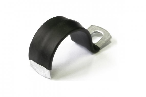 Фотография товара 'Промрукав PR08.6009 Скоба металлическая однолапковая с полимерным покрытием СМО-П d21-22 мм'