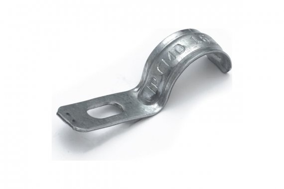 Фотография товара 'Промрукав PR13.02400 Скоба металлическая однолапковая усиленная противопожарная СМОУ d16-17 мм'