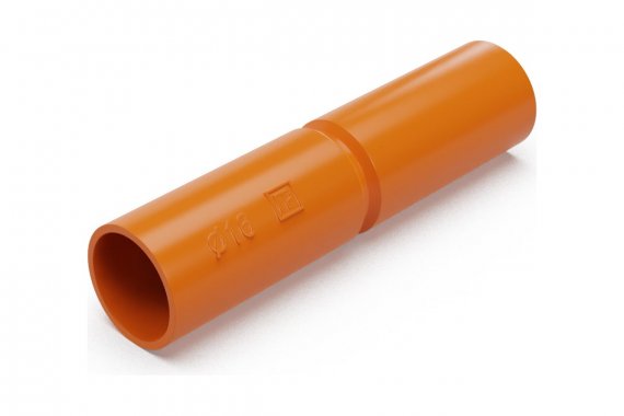 Фотография товара 'Промрукав PR13.1239 Патрубок-муфта оранжевая d16 мм'