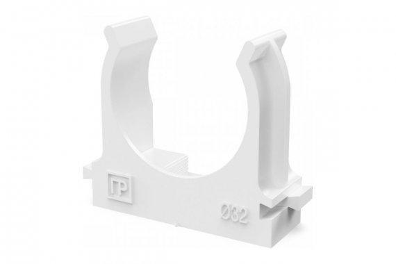 Фотография товара 'Промрукав PR13.02564 Крепеж-клипса для труб для прямого монтажа белая в п/э d32 мм'