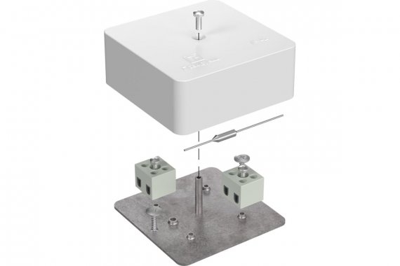 Фотография товара 'Промрукав 40-0450-FR2.5-4-П-Е60 Коробка огнестойкая для кабель-канала с термопредохранителем RAL9003 75х75х30'