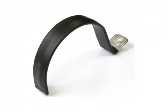 Фотография товара 'Промрукав PR08.12350 Скоба металлическая однолапковая с полимерным покрытием СМО-П d60-63 мм'