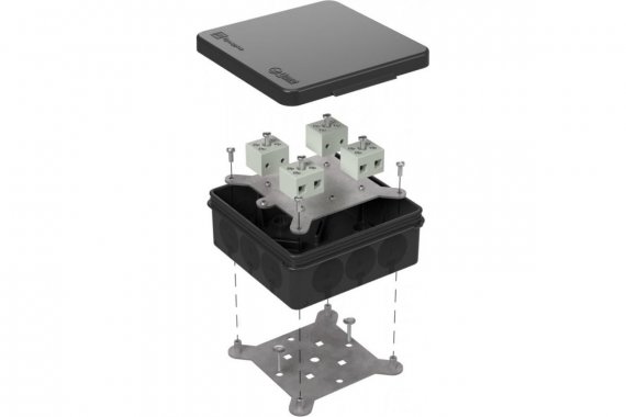 Фотография товара 'Промрукав 60-0303-9005-FR6.0-8 Коробка огнестойкая для о/п двухкомпонентная 100х100х40'