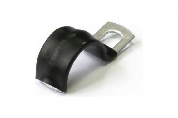 Фотография товара 'Промрукав PR08.6006 Скоба металлическая однолапковая с полимерным покрытием СМО-П d14-15 мм'