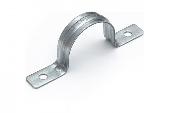 Фотография товара 'Промрукав PR13.02441 Скоба металлическая двухлапковая усиленная противопожарная СМДУ d38-40 мм отв. d 6,5 мм'