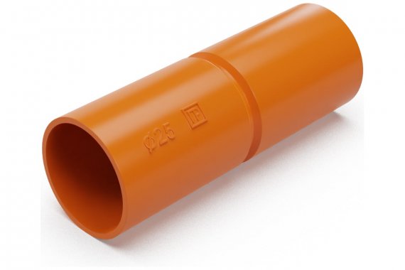 Фотография товара 'Промрукав PR13.1246 Патрубок-муфта оранжевая d25 мм'